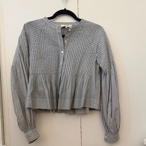 Sea New York Green/Gray Pleated Blouse